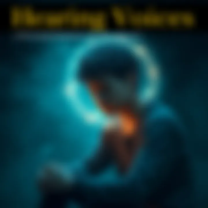 A person sitting quietly, eyes closed, with a faint glow around their head, symbolizing internal dialogue and connection to the spirit world.