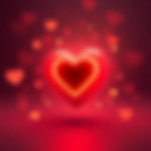 A heart symbol glowing with warmth, surrounded by soft light, symbolizing the benefits of love in life.