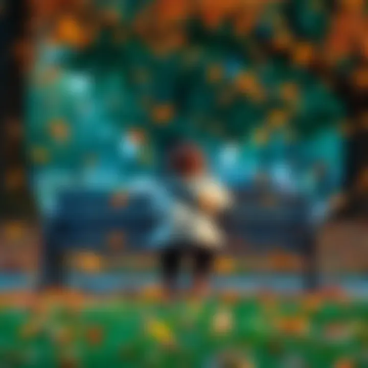 A person sitting alone on a park bench, looking reflective as leaves fall around them, symbolizing heartbreak and change in relationships during Uranus' transit.