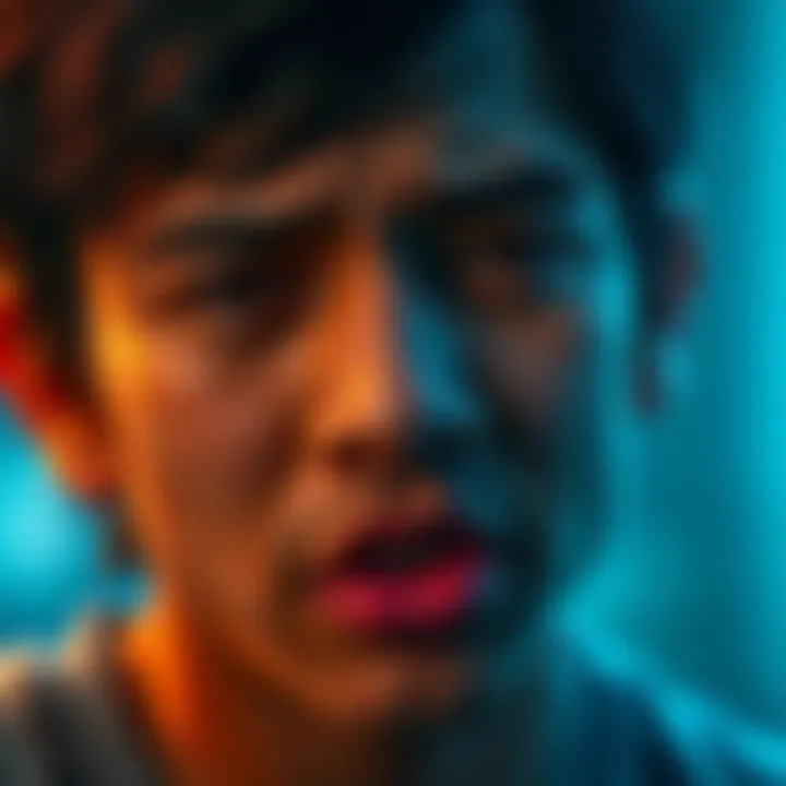 Heartfelt expression of NOO A person showing deep emotions in a heartfelt moment, reflecting the meaning of 'NOO'.