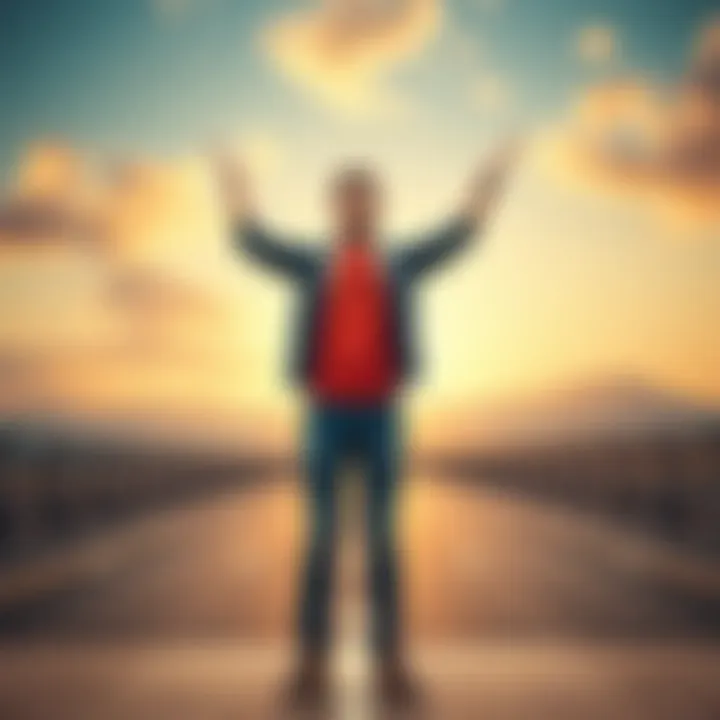 A person standing tall, showcasing their height increase, looking confident and joyful.