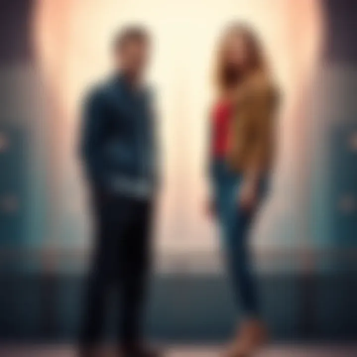 A 5'5" man stands next to the towering 6'9" Anna Smrek, showcasing their significant height difference.