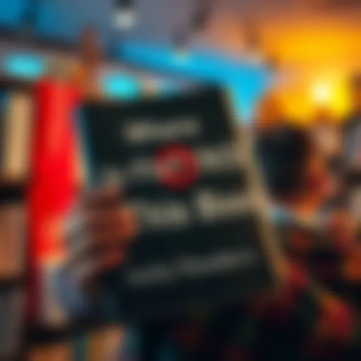 A community member holding a book with a question mark, seeking assistance from others