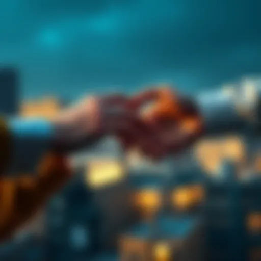 Two people reaching out to help each other, symbolizing support in financial struggles.