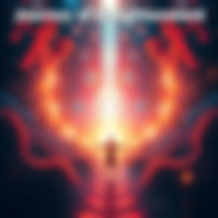 An abstract representation of individual enlightenment merging with collective consciousness, illustrating cosmic connections and personal transformation.