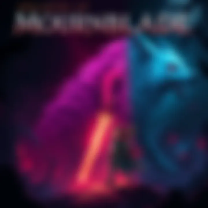 A hero holding a sword stands beside a glowing wolf spirit, set against a dark and mystical background filled with shadows and eerie monsters.