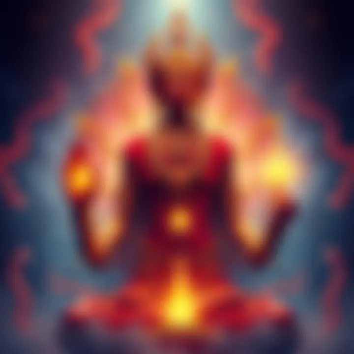 Artistic depiction of Heruka with Chakrasamavara and Hevajra symbols in a spiritual context.