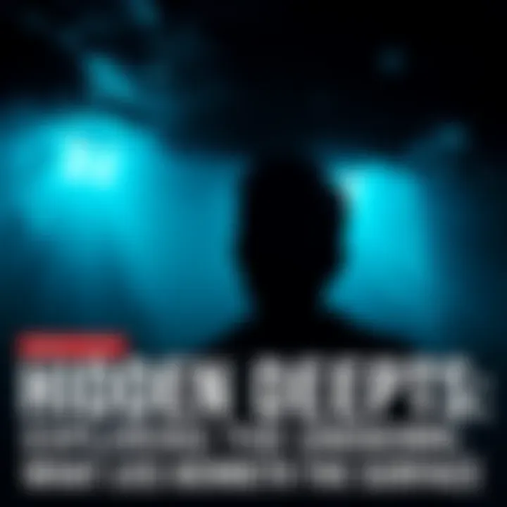 A person looking at a dark underwater scene with glimpses of light shining through, showcasing unseen elements below the surface.