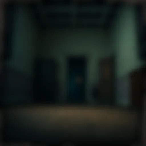 An old photo showing a faint face in the corner of a dimly lit room
