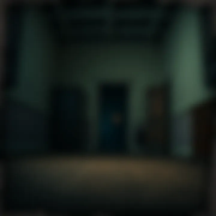 An old photo showing a faint face in the corner of a dimly lit room
