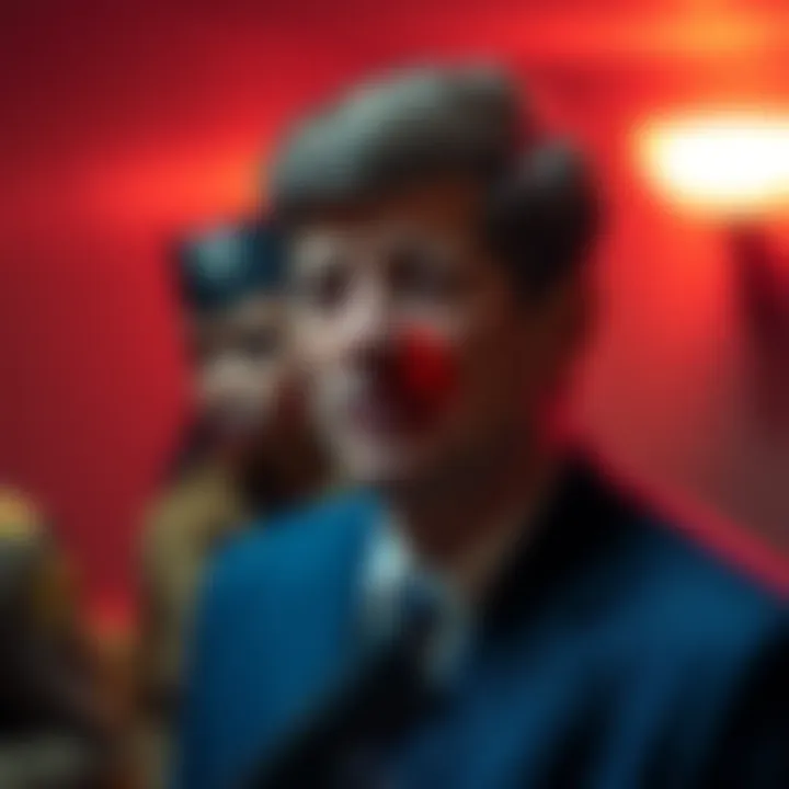 JFK in Hidden Figures scene A still from Hidden Figures showing a figure resembling JFK with a gunshot wound