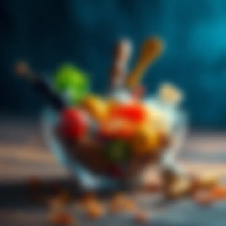 Four hidden objects in a bowl, inviting guesses from people.