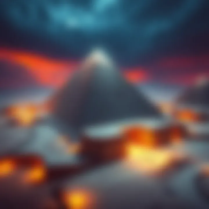 Hidden structures beneath Giza pyramids A diagram showing the large hidden structures located under the Giza pyramids