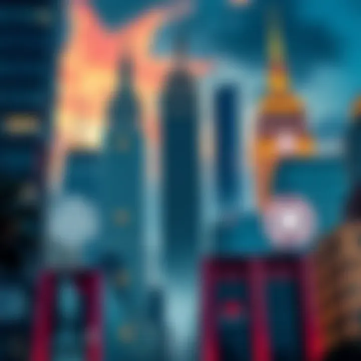 Hidden Symbols in Architecture A collage of buildings and logos featuring hidden symbols associated with elites, showing their presence in modern design.