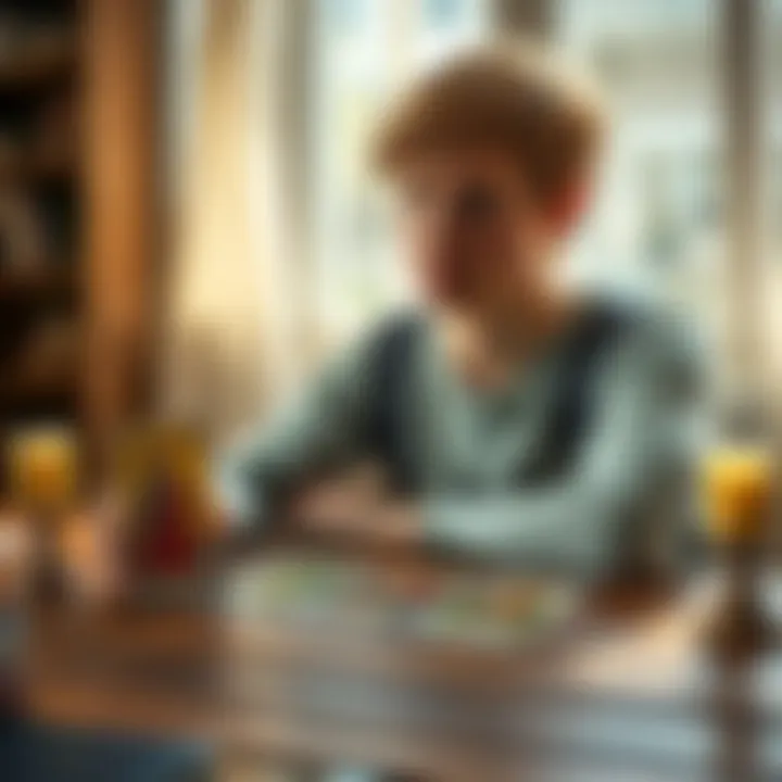 A high school senior sits at a table, contemplating tarot cards including the King of Wands, Ten of Cups, and Four of Cups, looking thoughtful about their academic future.