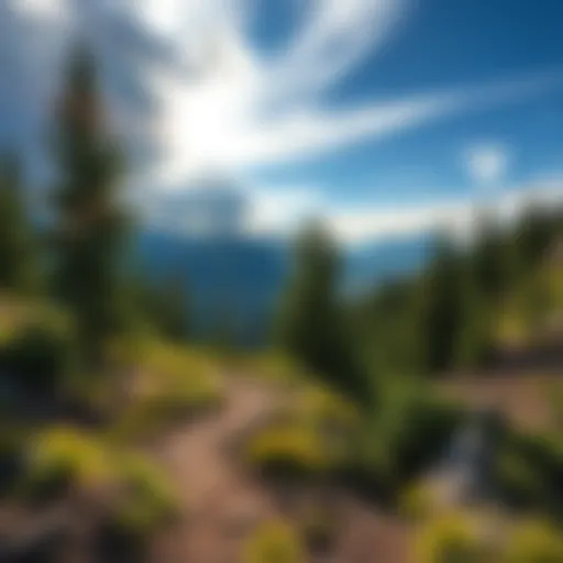 A scenic view of Bear Creek Overlook trail in Montana, surrounded by tall trees and mountains, where Barbara Bolick went missing.