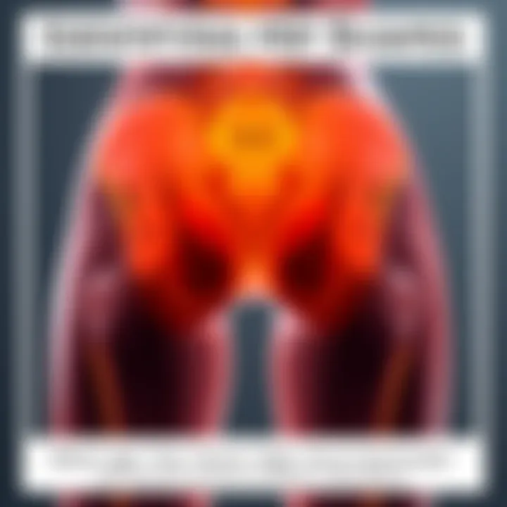 A diagram showing different hip shapes, highlighting high iliac flare and trochanter features for better understanding.