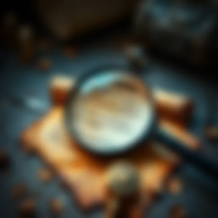 An ancient scroll and a magnifying glass symbolizing the investigation of the oldest coverup in human history.