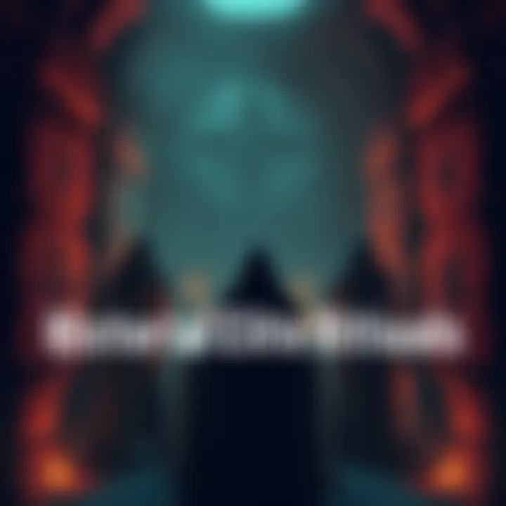 An illustration showing a dimly lit ancient chamber with figures in cloaks performing a ritual, symbols etched on the walls, highlighting the theme of historical abuse and secrecy.