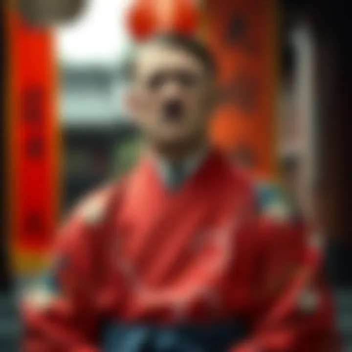 Hitler in a Japanese Kimono Adolf Hitler wearing a traditional Japanese kimono in 1936, displaying a surprising and unusual historical moment.