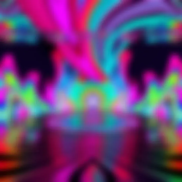 Home Cymatics Patterns Colorful patterns formed in water by low-frequency sound waves using household equipment