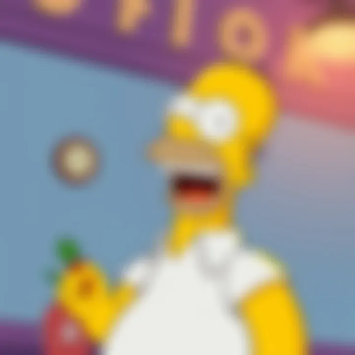 Homer Simpson laughing at a humorous spoof of Clear Fruit of Loom in The Simpsons