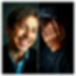 A split image showing one side with a person smiling while speaking and the other side showing the same person looking distressed while hiding their face, illustrating the contrast between telling the truth and lying.