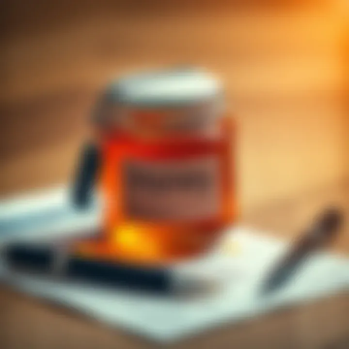 A honey jar with a job application and pen beside it, symbolizing methods to speed up job offers.