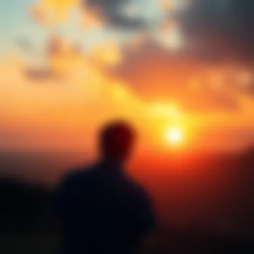 A person looking out at a sunrise, representing hope and new beginnings