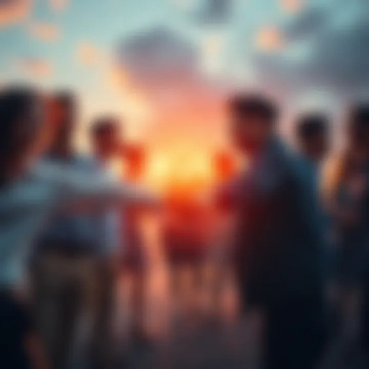 A diverse group of people holding hands, symbolizing unity and hope for a peaceful future amidst global tensions.