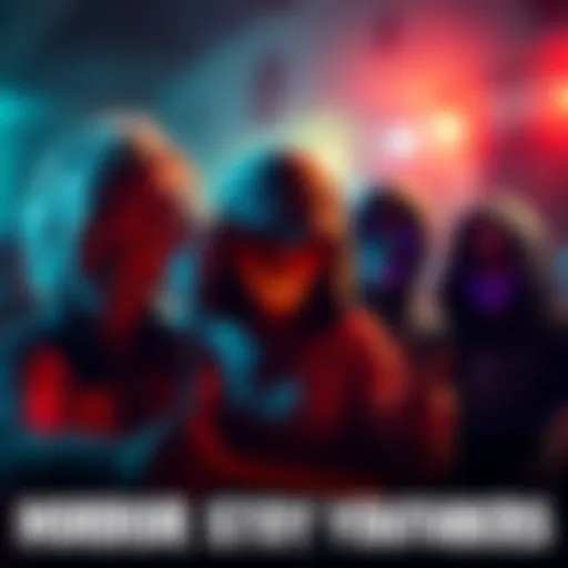 A variety of horror story YouTubers featuring Mr. Nightmare and Nightmare Files, showcasing their unique styles and themes in a chilling setting.