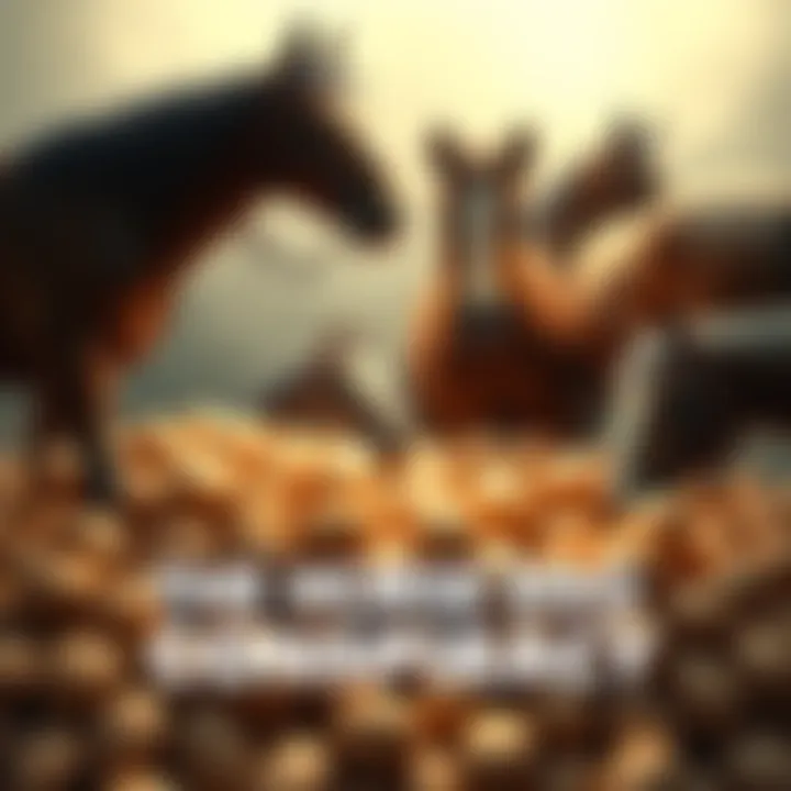 Illustration of horses surrounded by eggs, representing hidden science in horse reproduction