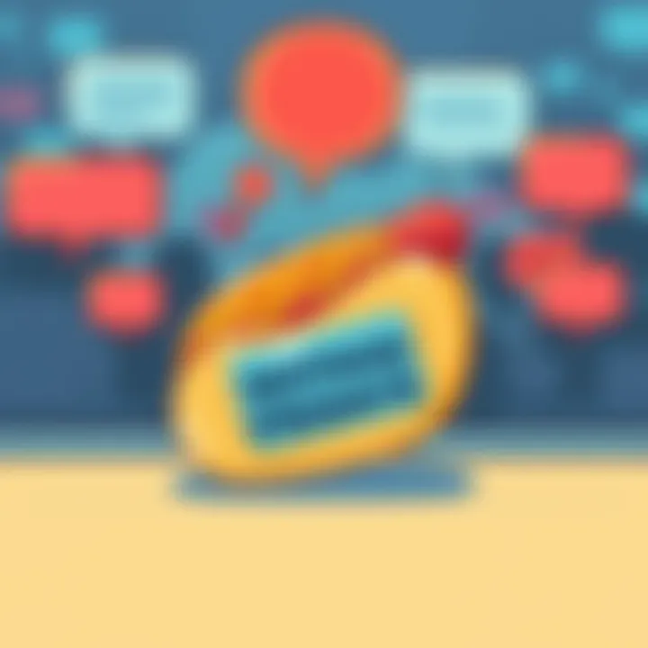 A digital illustration showing a hotdog with a tag indicating it can only be posted on Fridays, surrounded by discussion bubbles from online forums