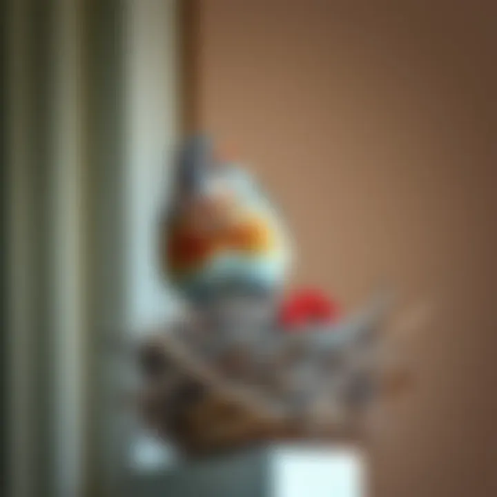 A close-up of a house finch sitting on a nest at a front door, symbolizing growth and new beginnings.