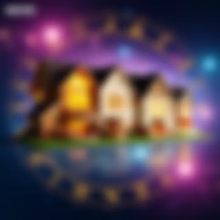 Different sizes of houses represented on an astrological chart, highlighting the variations and their meanings related to love and creativity.