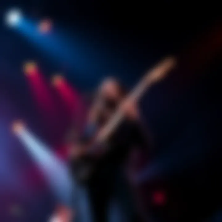 Musician Hozier performing live with dark lighting and earthy tones, embodying Capricorn vibes