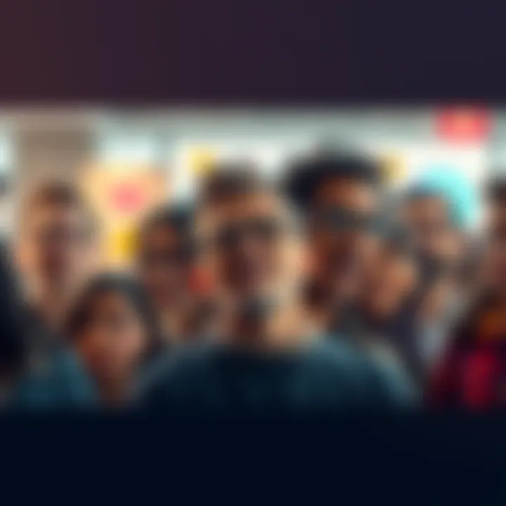 A diverse group of people showing different emotions and reactions in a social setting.
