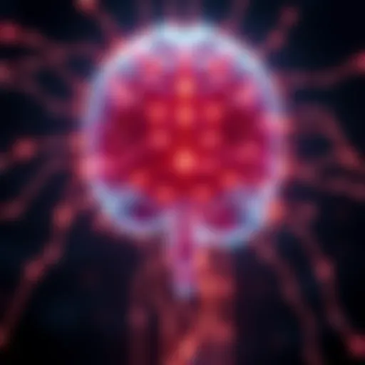 Human Brain with Digital Patterns A human brain surrounded by digital circuits and glowing lines, symbolizing artificial intelligence and consciousness.