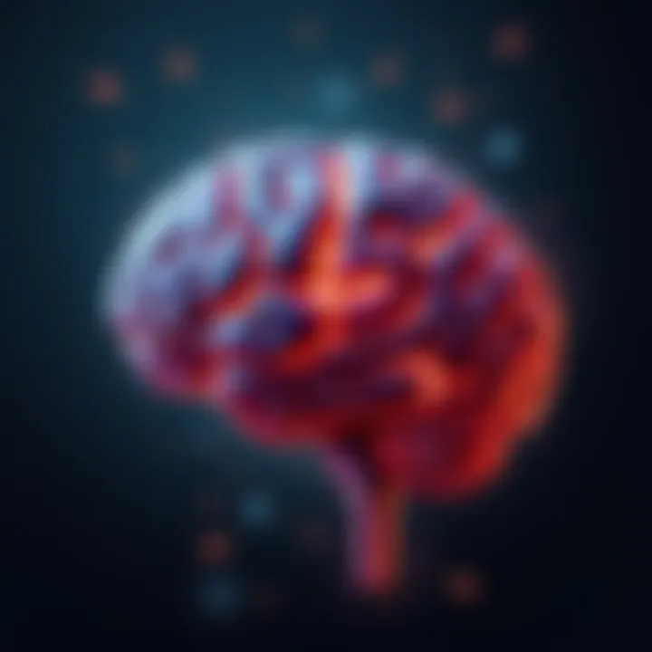 Illustration showing the human brain with divisions representing different mental processes