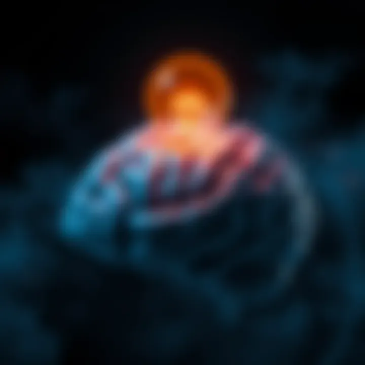 A human brain with a glowing light bulb above, symbolizing ideas and perception.