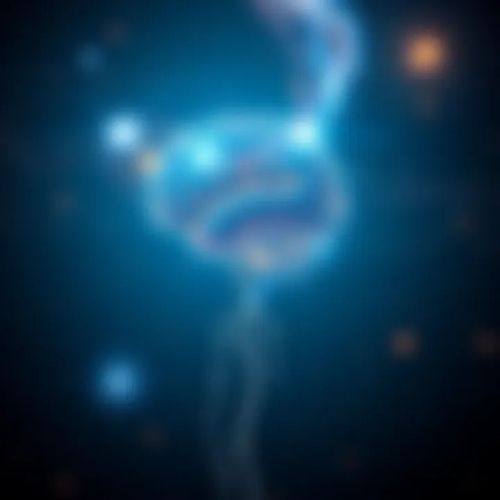 A visual representation of human consciousness with stars and galaxies forming a cosmic backdrop, suggesting a connection between the mind and the universe.