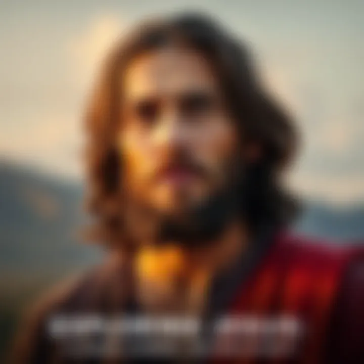 A thoughtful man with an open expression, symbolizing love and honesty, standing in a serene landscape with soft light illuminating his face.