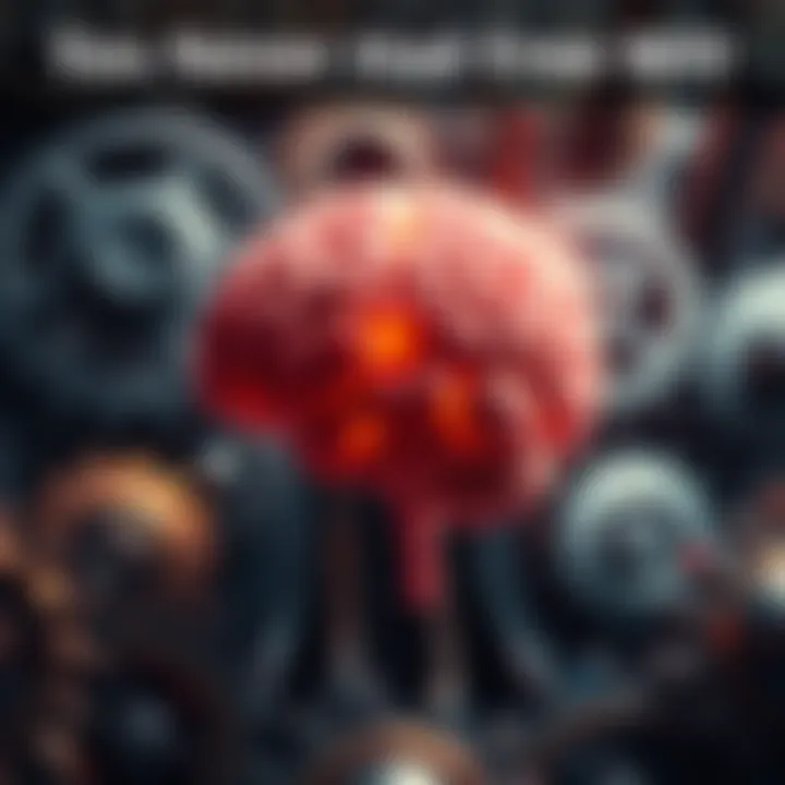 A human brain surrounded by gears representing the concept of programming and choice illusion