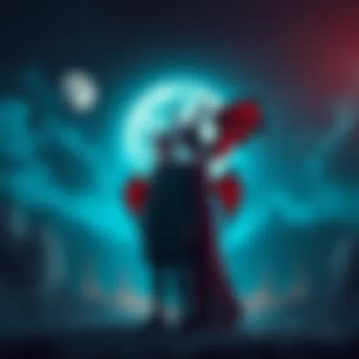 A symbolic representation of a human and a demon standing together under a moonlit sky, showcasing their spiritual connection and compatibility.