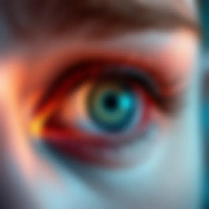 Close-up of a human eye blinking, showing the eyelid closing and opening, symbolizing communication and health.