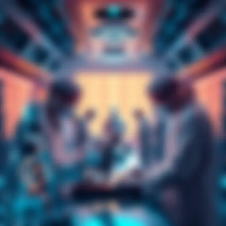 A futuristic lab with scientists working on genetic engineering and human growth, hinting at dark possibilities on Epstein Island.