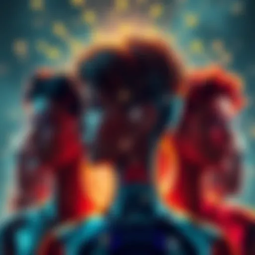 A diverse group of people reflecting on their thoughts, symbolizing self-deception and interconnectedness.