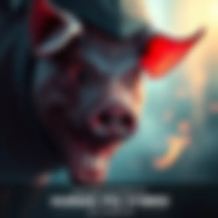 Illustration of a human and pig hybrid, showcasing the blending of human features with pig characteristics, highlighting the unsettling connection between the two.