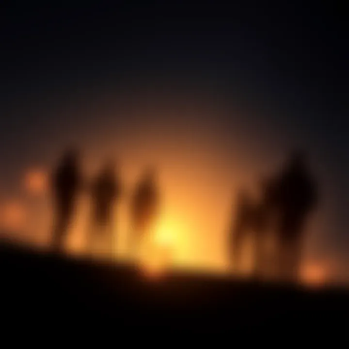 Silhouettes of people standing with a glowing light inside them, symbolizing the idea that humans contain something greater.