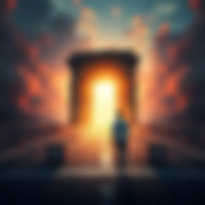 A person standing at a crossroads, symbolizing the choices between success and failure in life's journey.